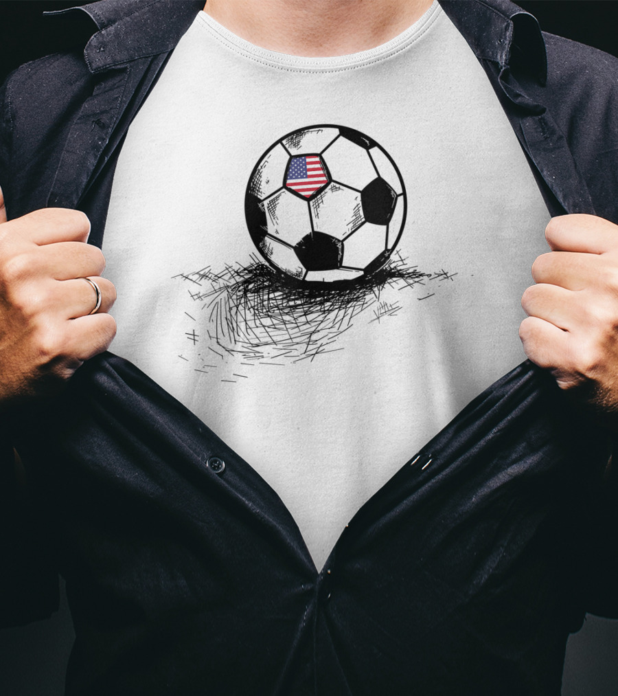 United States Flag Soccer Ball Jersey Usa T-Shirt