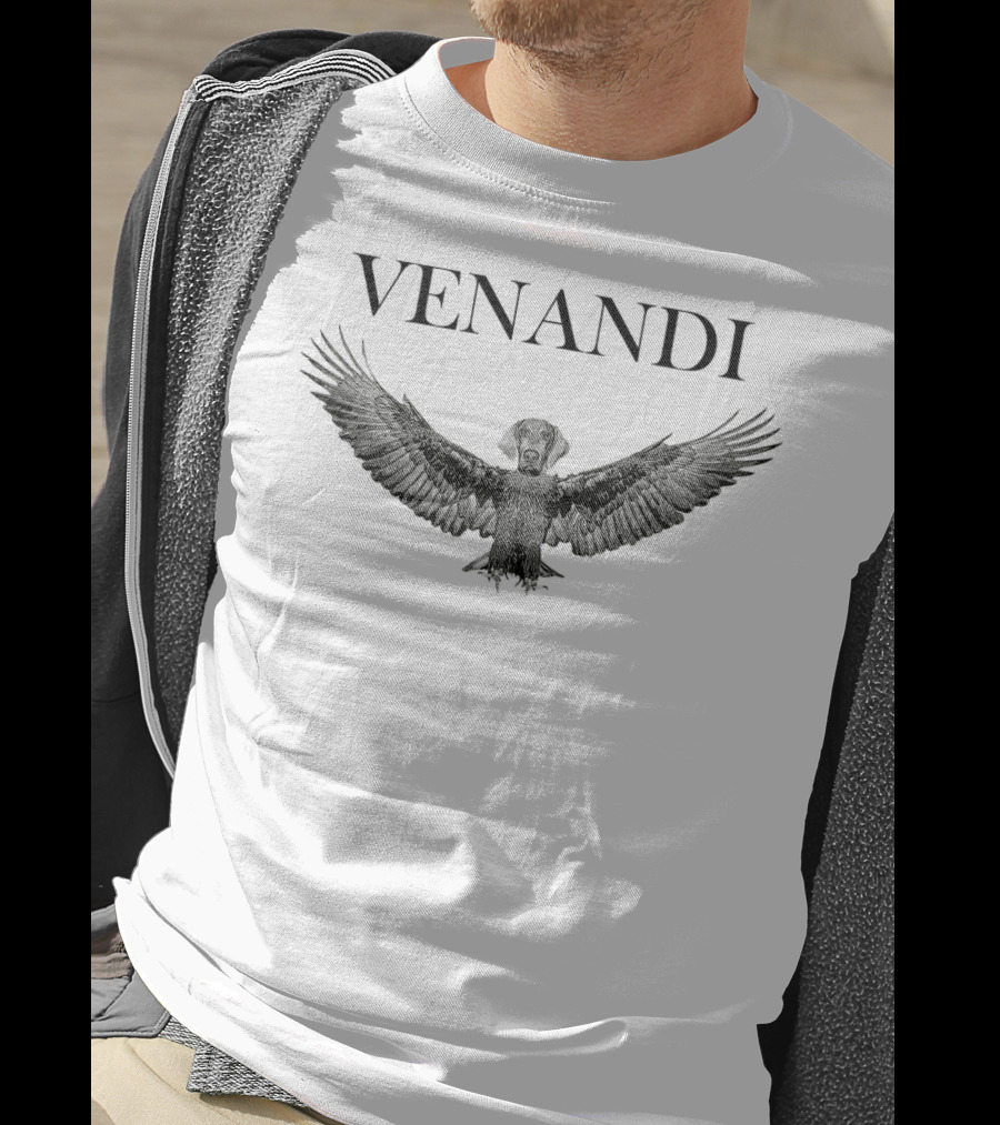 VENANDI Dog With Bird Wings T-Shirt