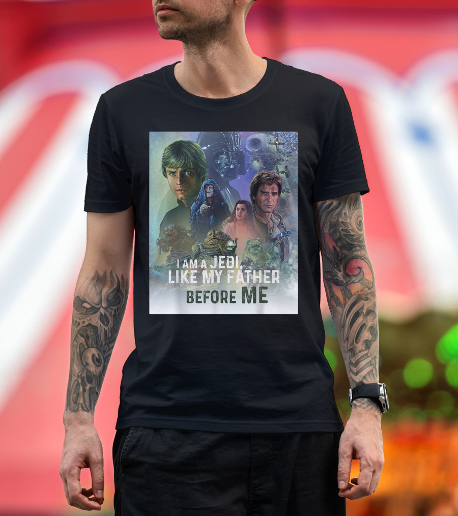 I Am A Jedi Like My Father Before Me Star Wars Celebration Return Of The Jedi Mural T-Shirt