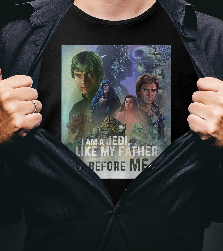 I Am A Jedi Like My Father Before Me Star Wars Celebration Return Of The Jedi Mural T-Shirt