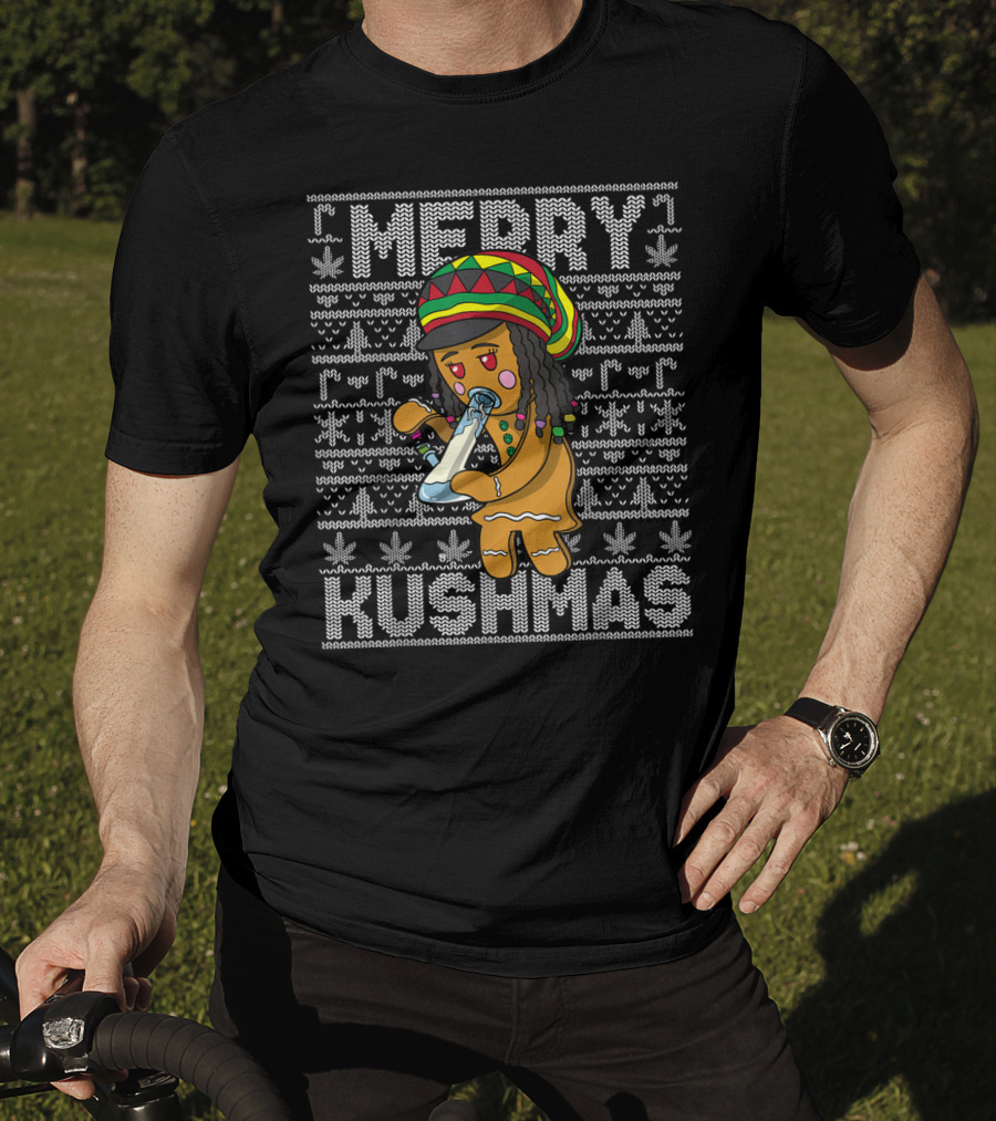 Merry Kushmas Ugly Christmas420 Marijuana T-Shirt