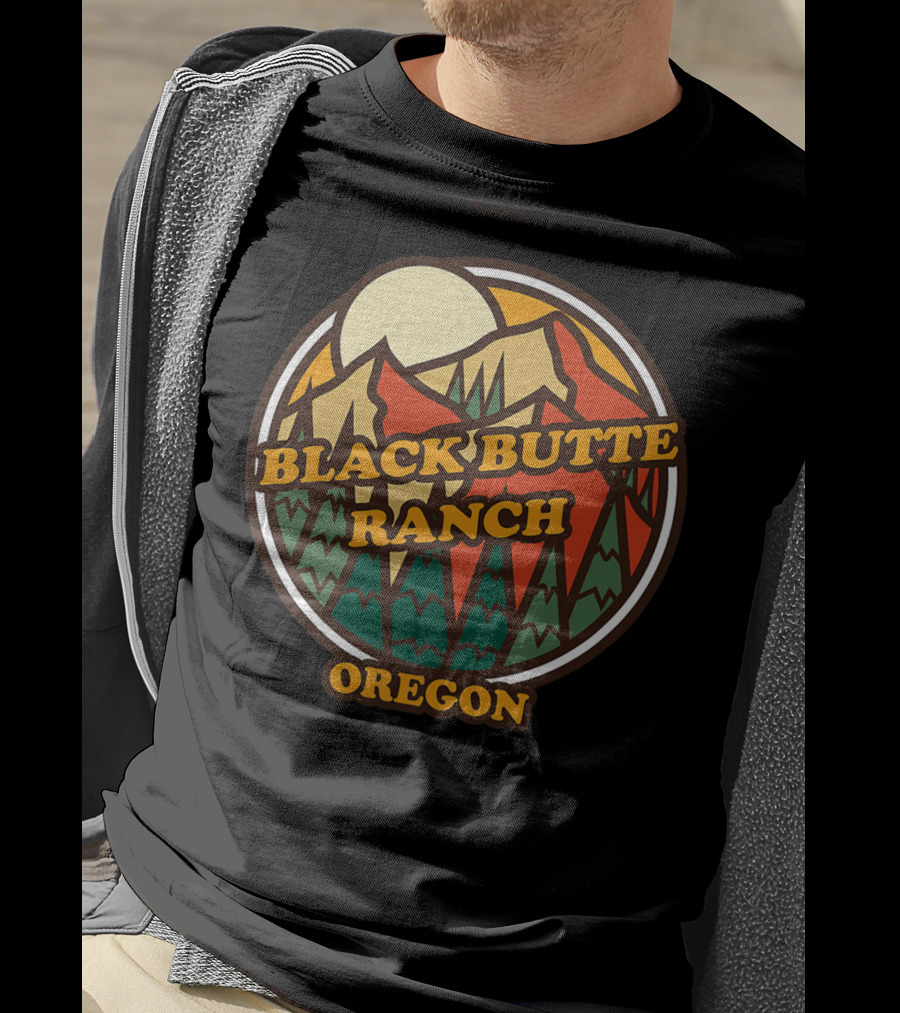 Black Butte Ranch Oregon Vintage Mountain Sun T-Shirt