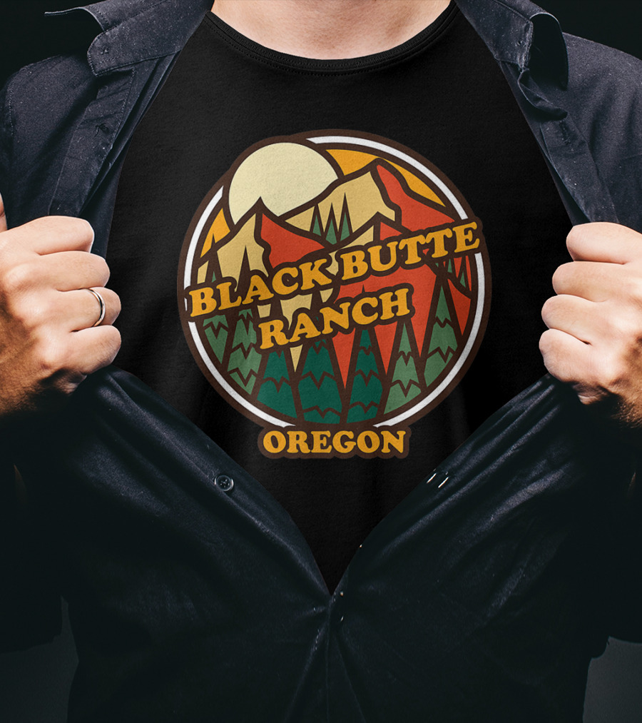 Black Butte Ranch Oregon Vintage Mountain Sun T-Shirt