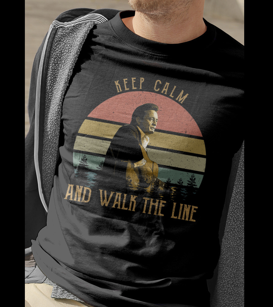 Keep Calm And Walk The Line Vintage Johnny Cash T-Shirt