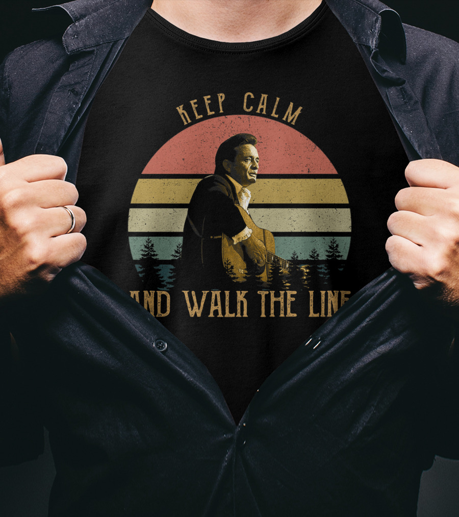 Keep Calm And Walk The Line Vintage Johnny Cash T-Shirt