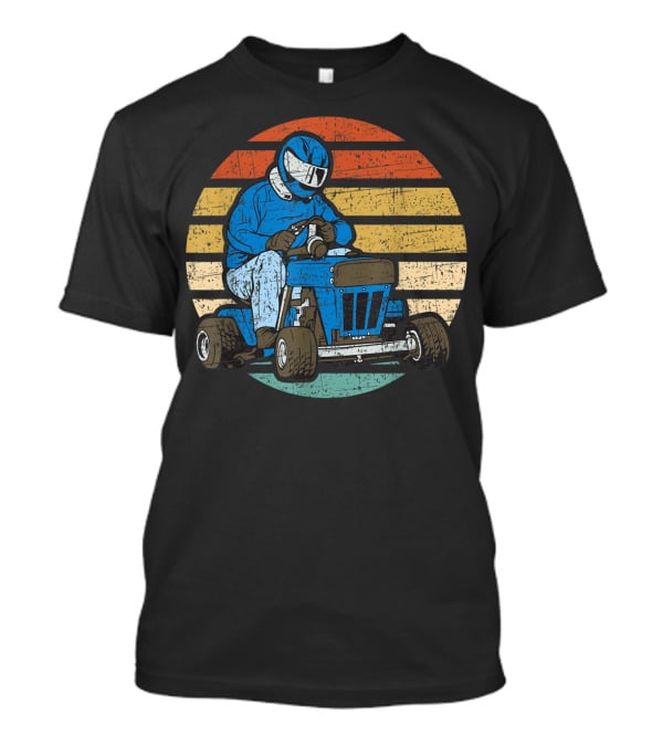 Retro Vintage Lawn Mower Racing Stripes T-Shirt