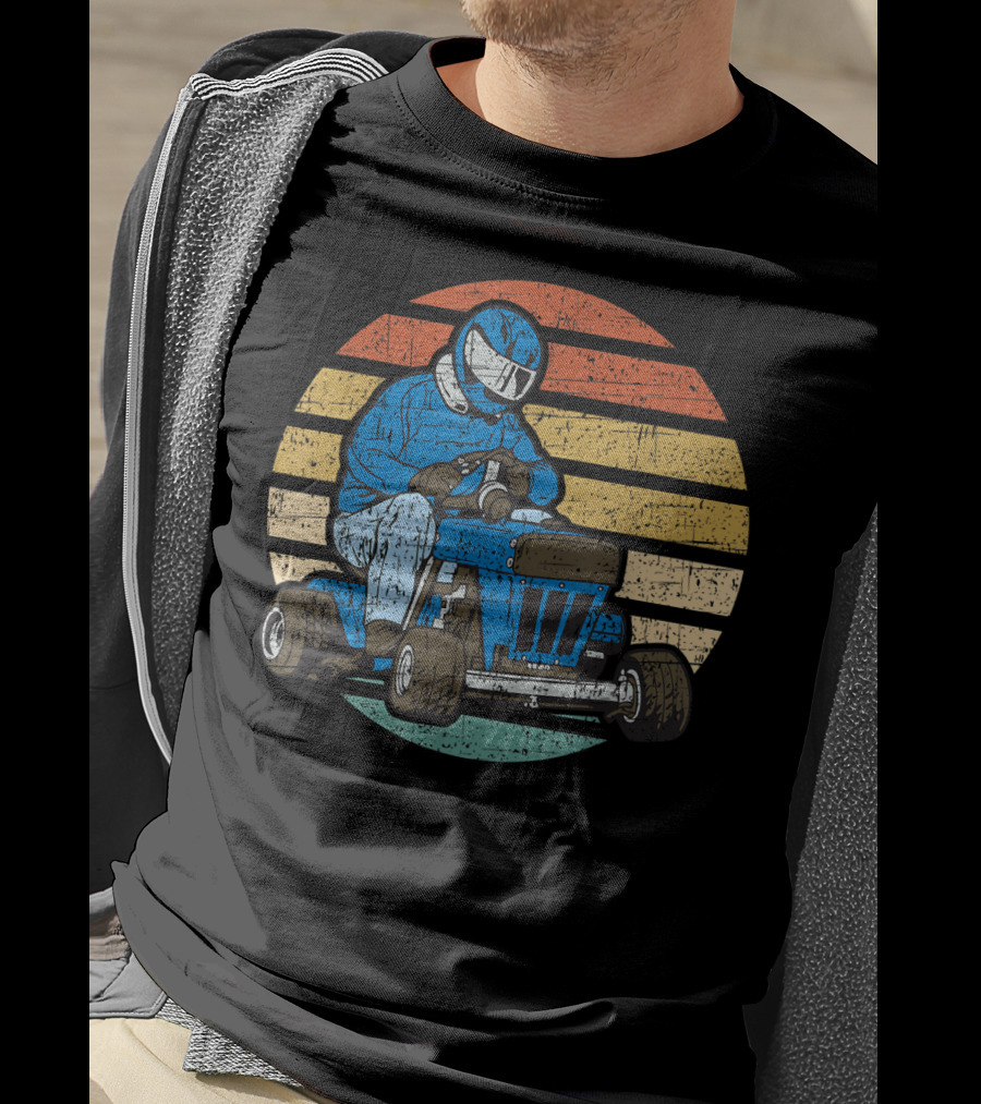 Retro Vintage Lawn Mower Racing Stripes T-Shirt