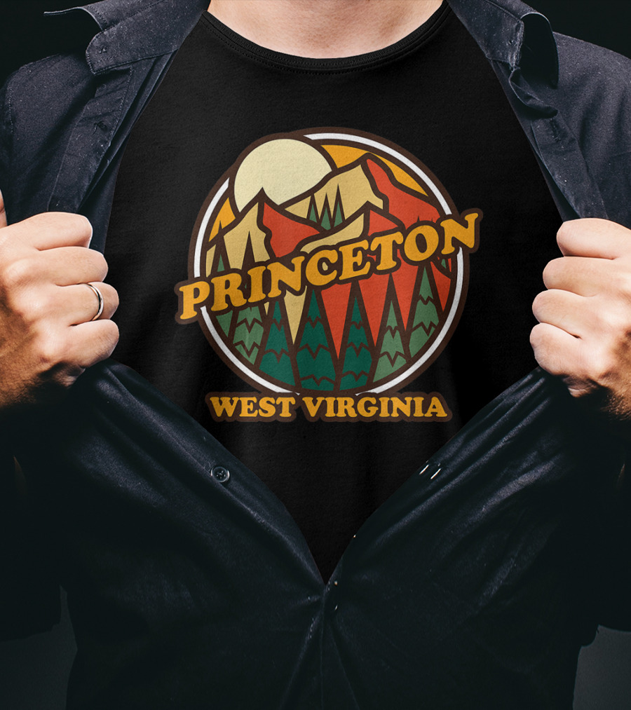 Princeton West Virginia Vintage Mountain Scene T-Shirt