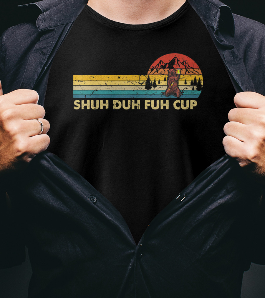 Shuh Duh Fuh Cup Bear Camping Vintage T-Shirt