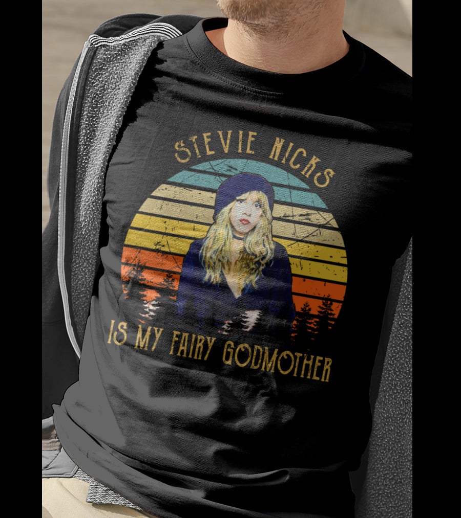 Stevie Nicks Is My Fairy Godmother Vintage Retro Sunset T-Shirt