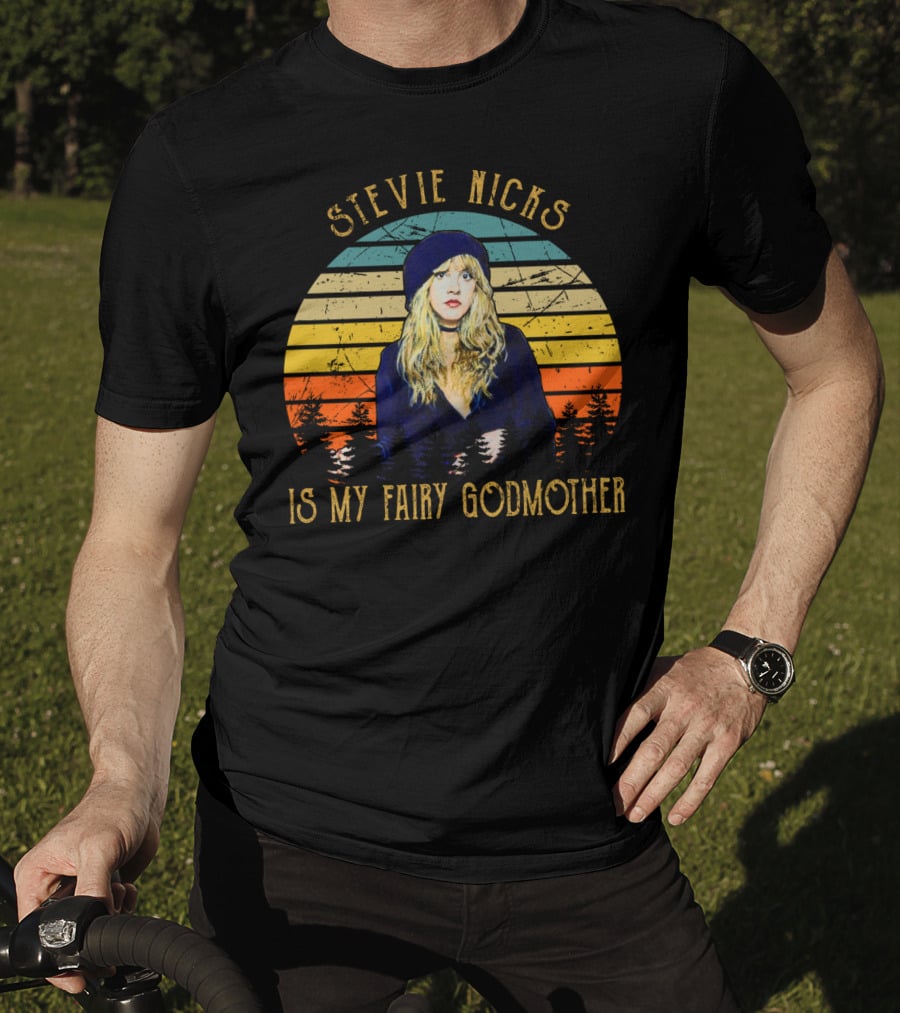 Stevie Nicks Is My Fairy Godmother Vintage Retro Sunset T-Shirt