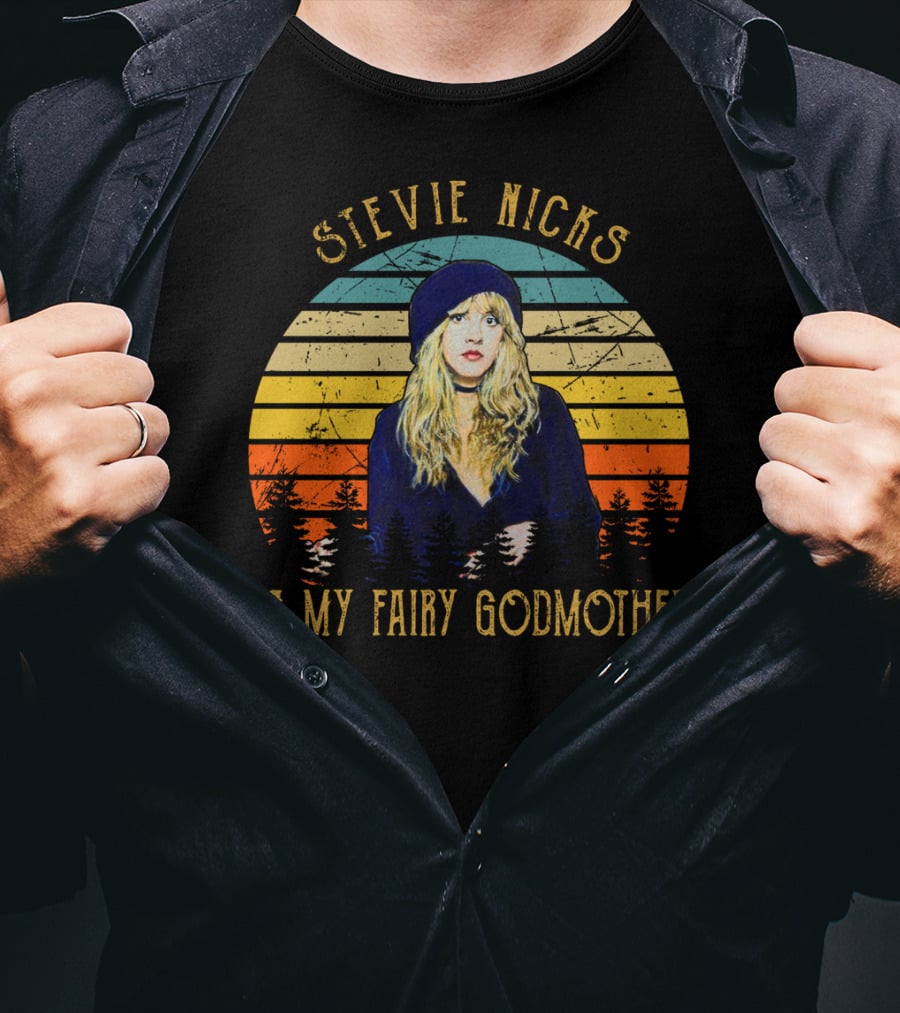 Stevie Nicks Is My Fairy Godmother Vintage Retro Sunset T-Shirt