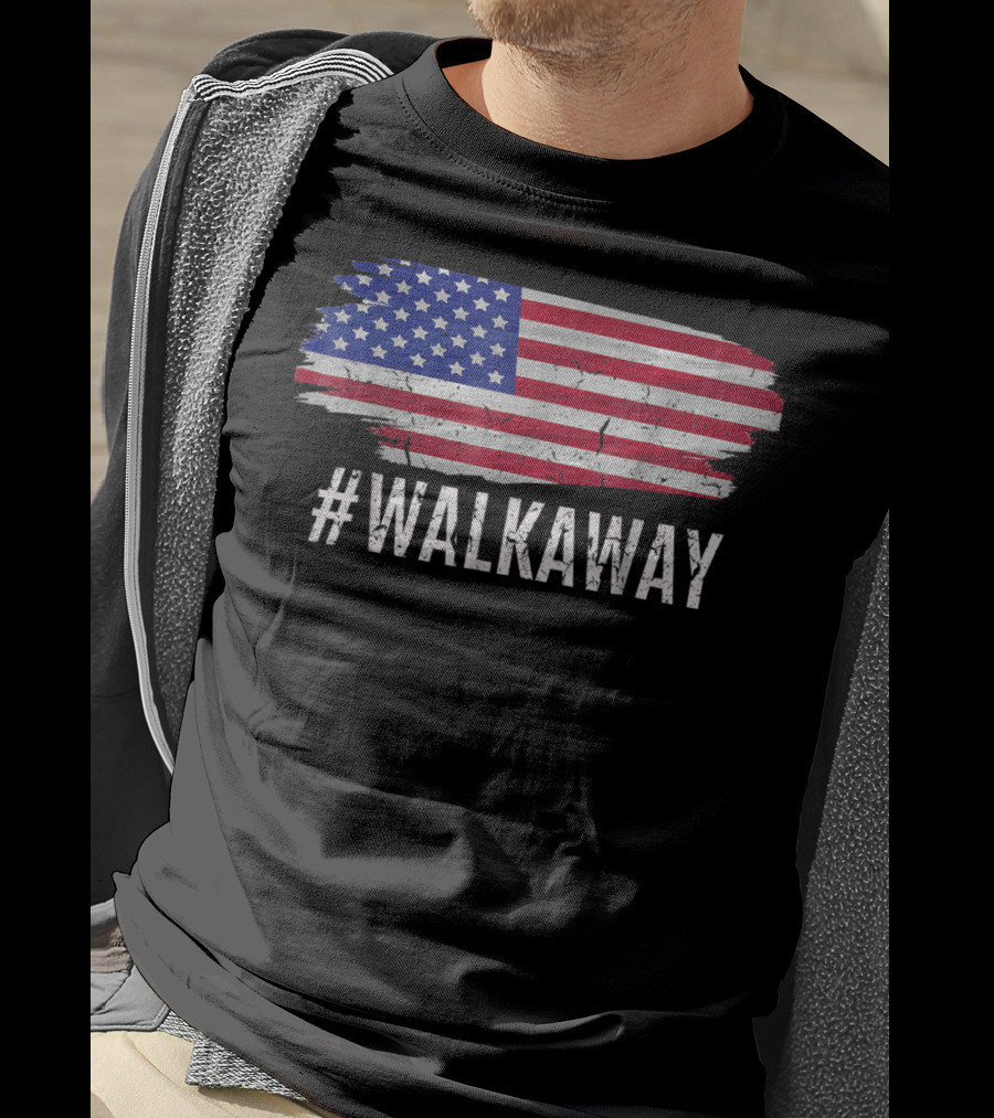 Walkaway Hashtag Walk Away American Flag Political T-Shirt