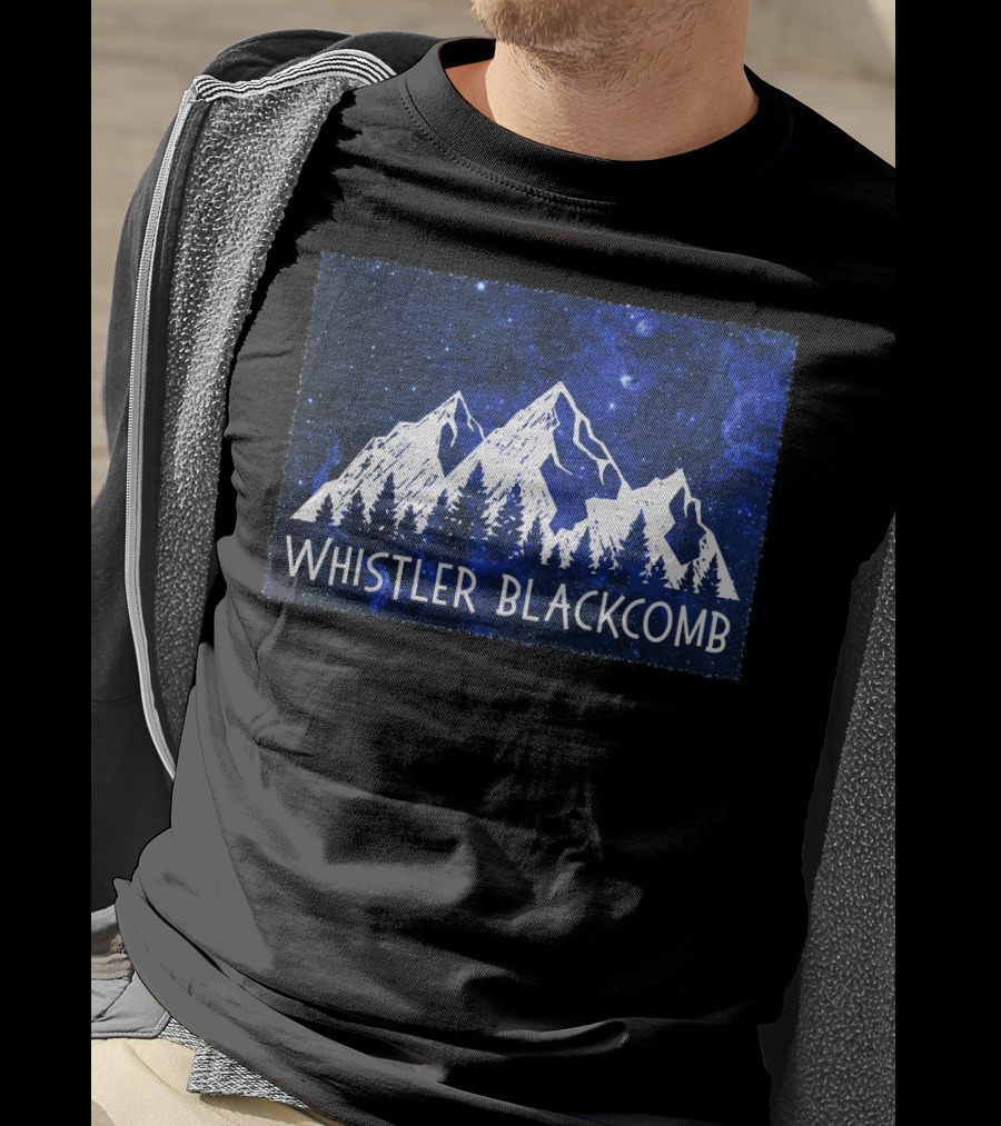 Whistler Blackcomb Mountain Scenic Starry Sky Forest T-Shirt