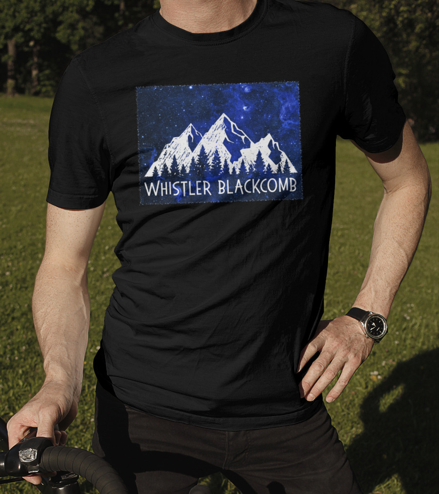 Whistler Blackcomb Mountain Scenic Starry Sky Forest T-Shirt