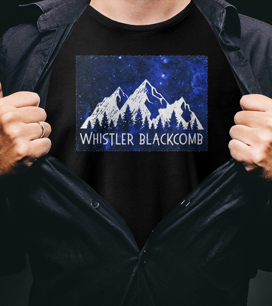 Whistler Blackcomb Mountain Scenic Starry Sky Forest T-Shirt