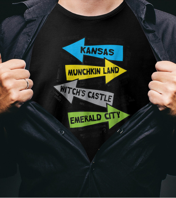 Wizard Of Oz Kansas Munchkin Land Witch's Castle Emerald City Choices T-Shirt
