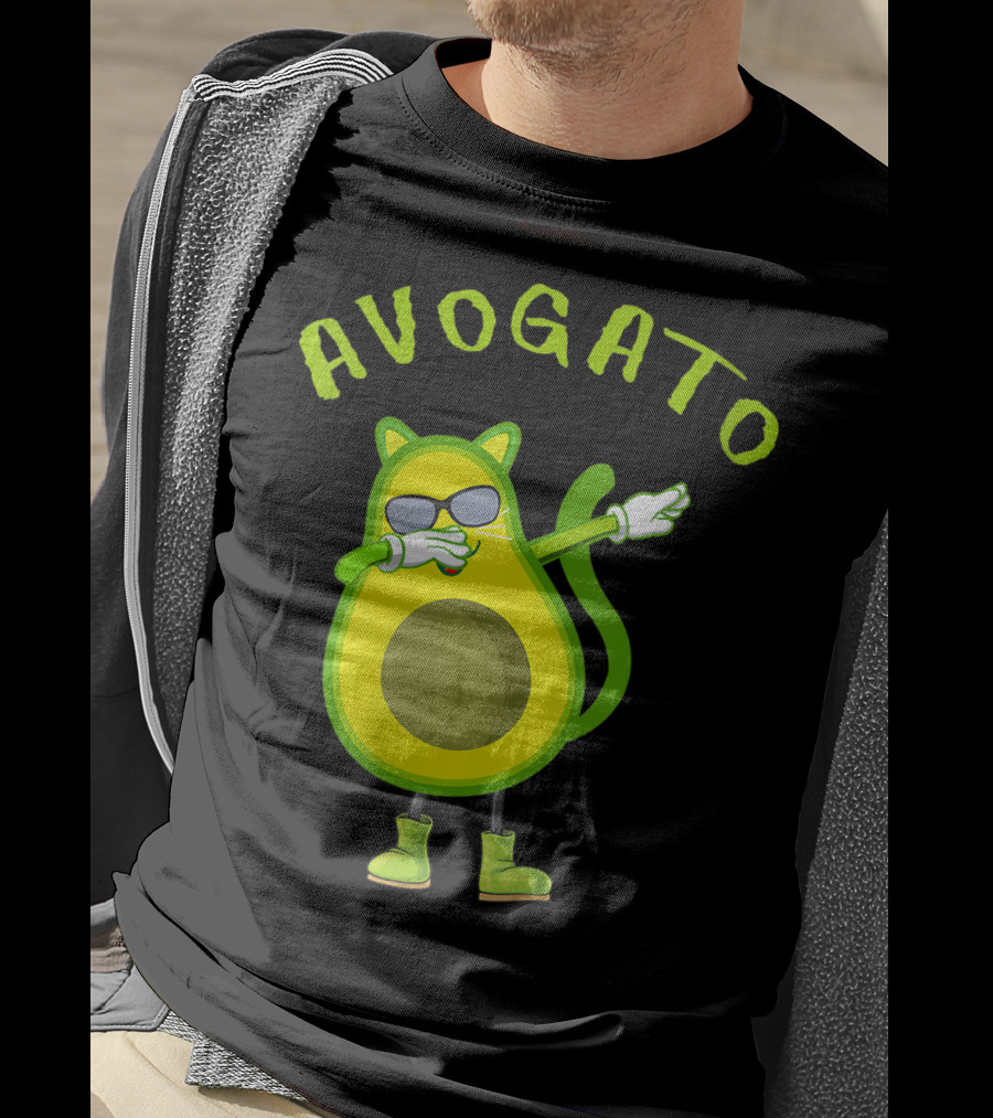 Avogato Cool Avocado Cat Dabbing T-Shirt
