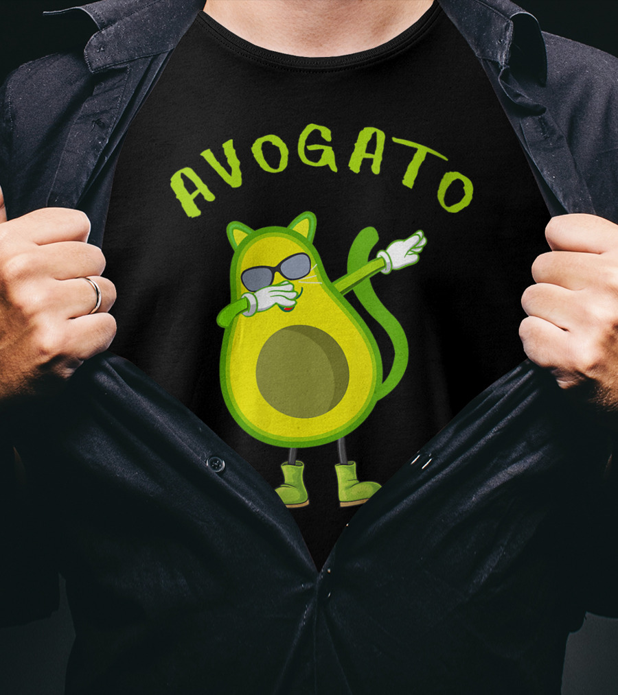 Avogato Cool Avocado Cat Dabbing T-Shirt