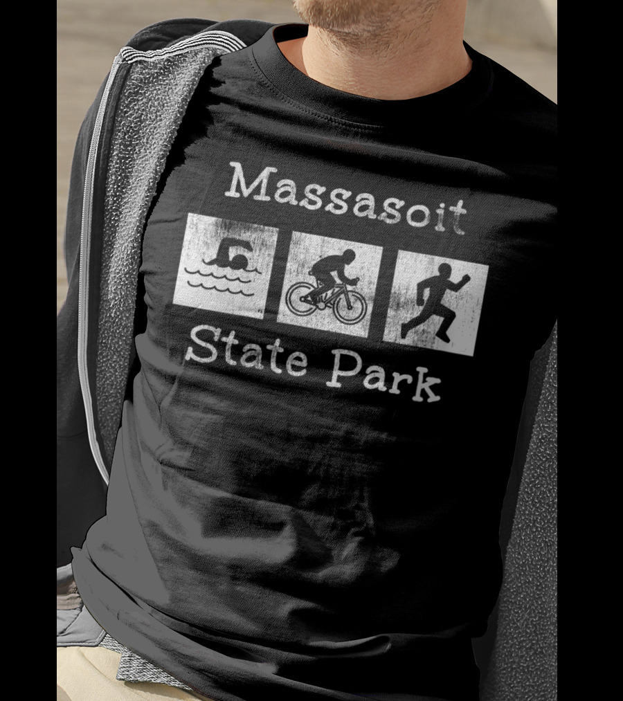 Massasoit State Park Swim Bike Run Massachusetts T-Shirt