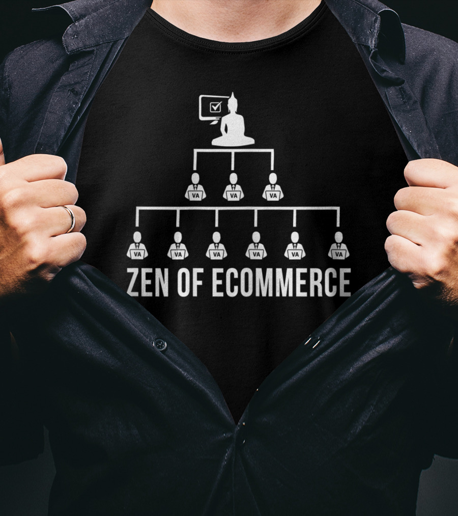 Zen Of Ecommerce VA Hierarchy Buddha Icon Checkmark T-Shirt