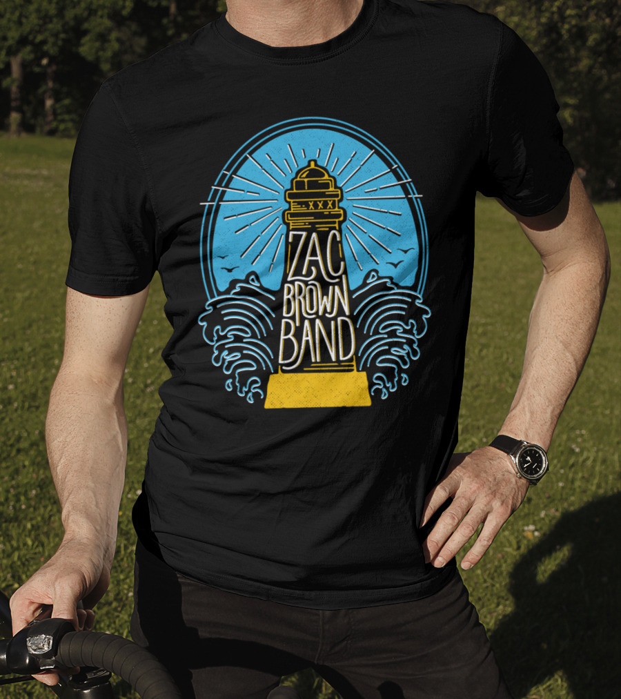 Zac Brown Band Lighthouse With Waves And Birds T-Shirt