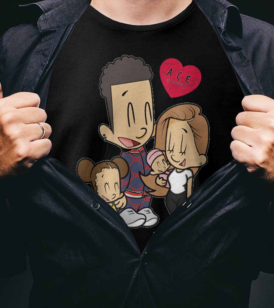 ACE Cartoon Family Merch Heart T-Shirt