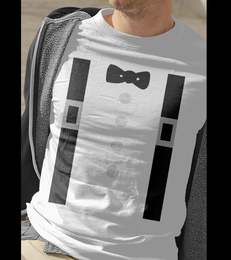 Amish Costume Bow Tie Suspenders Button T-Shirt
