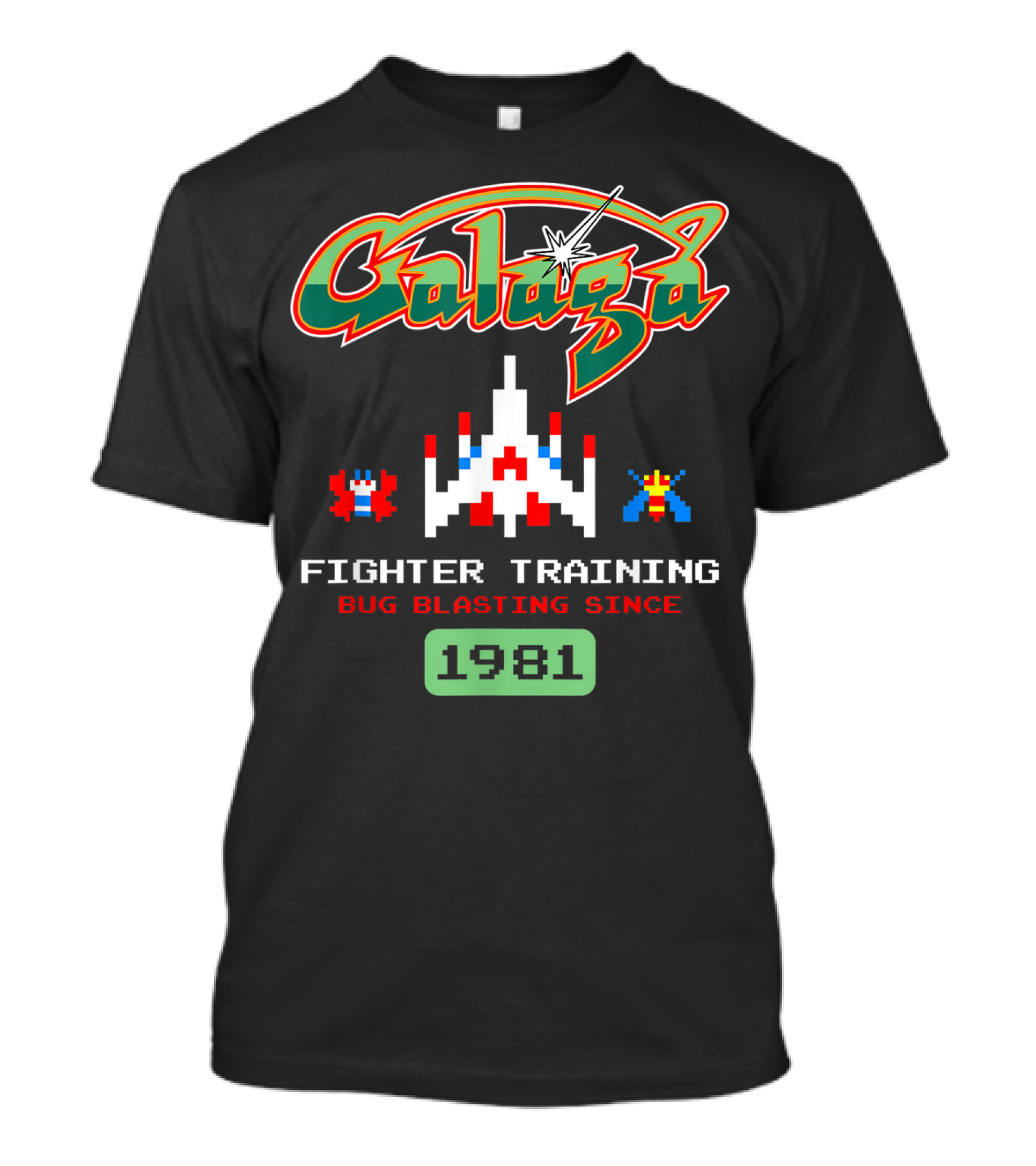 Galaga Fighter Training Bug Blasting Since 1981 Vintage Arcade Video Game T-Shirt