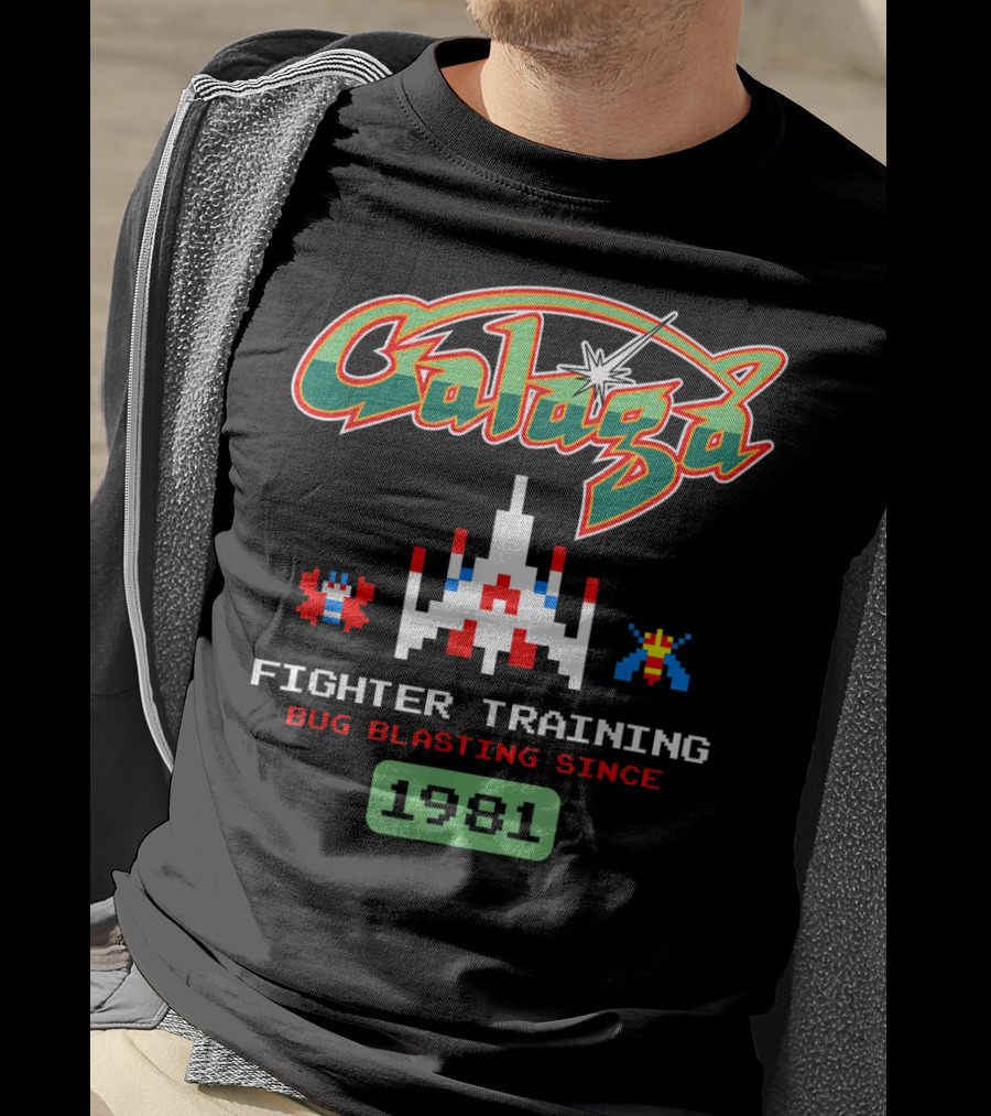Galaga Fighter Training Bug Blasting Since 1981 Vintage Arcade Video Game T-Shirt