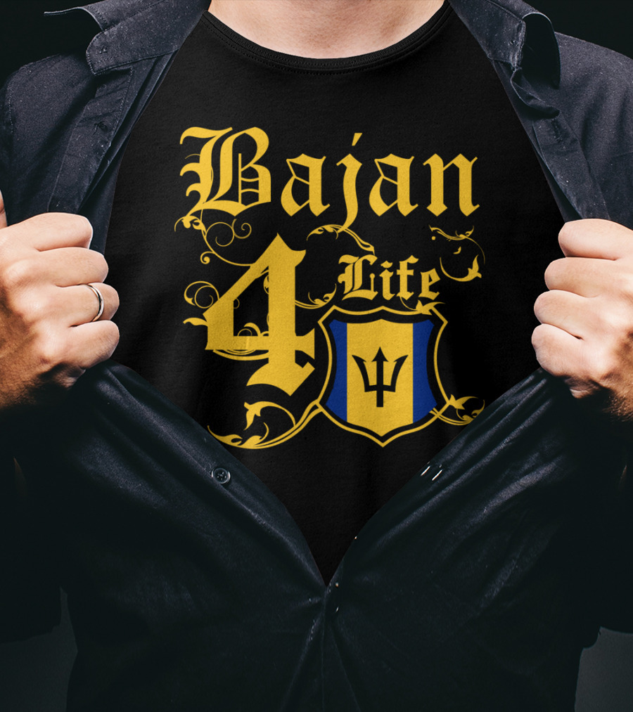 Bajan 4 Life Barbados Flag T-Shirt