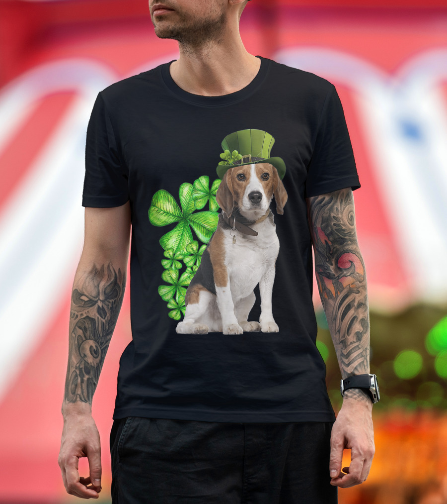 Beagles Irish Shamrock Dog Lovers St. Patrick's Hat T-Shirt