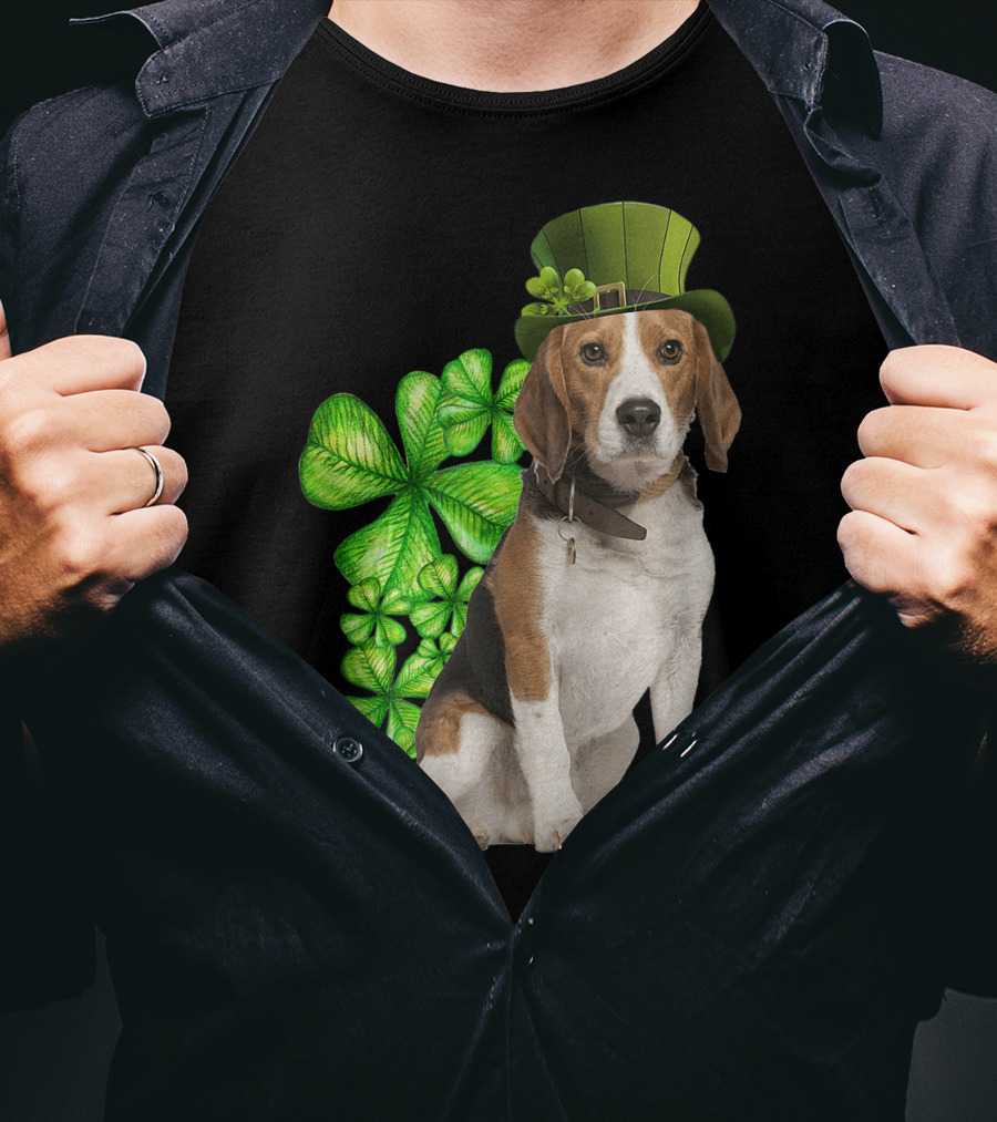 Beagles Irish Shamrock Dog Lovers St. Patrick's Hat T-Shirt