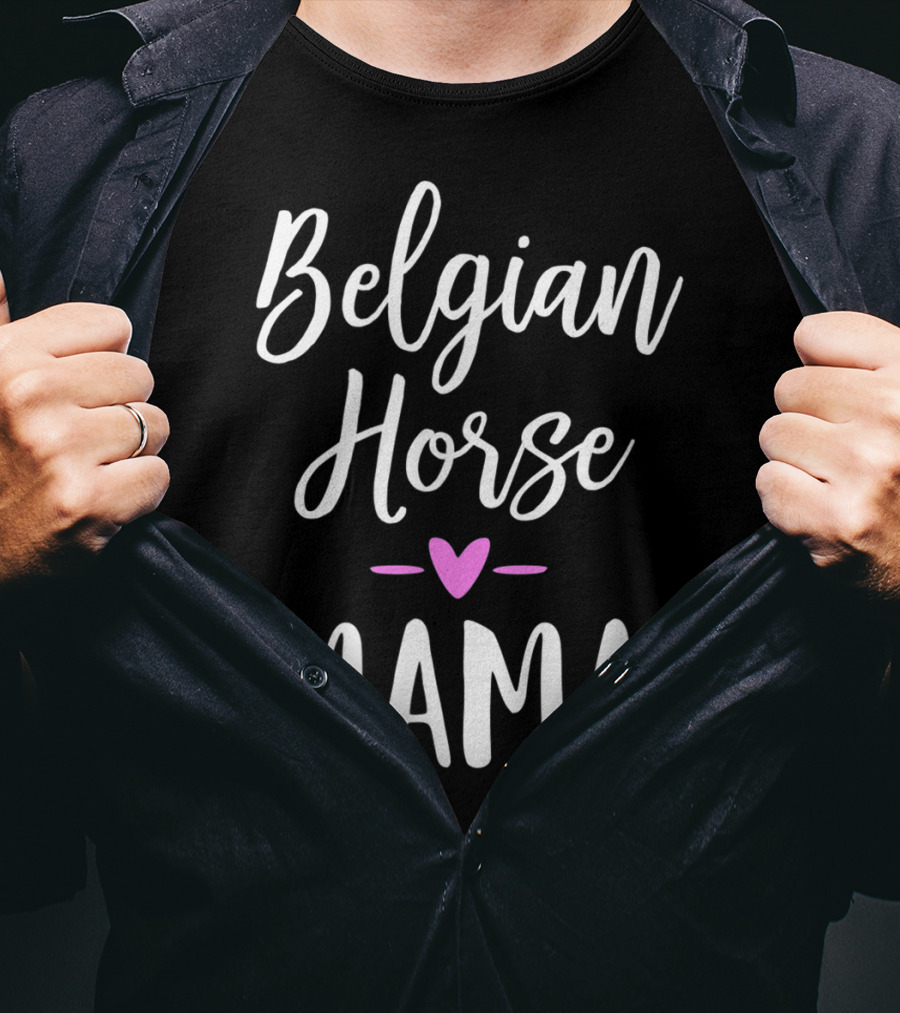 Belgian Horse Mama Heart T-Shirt