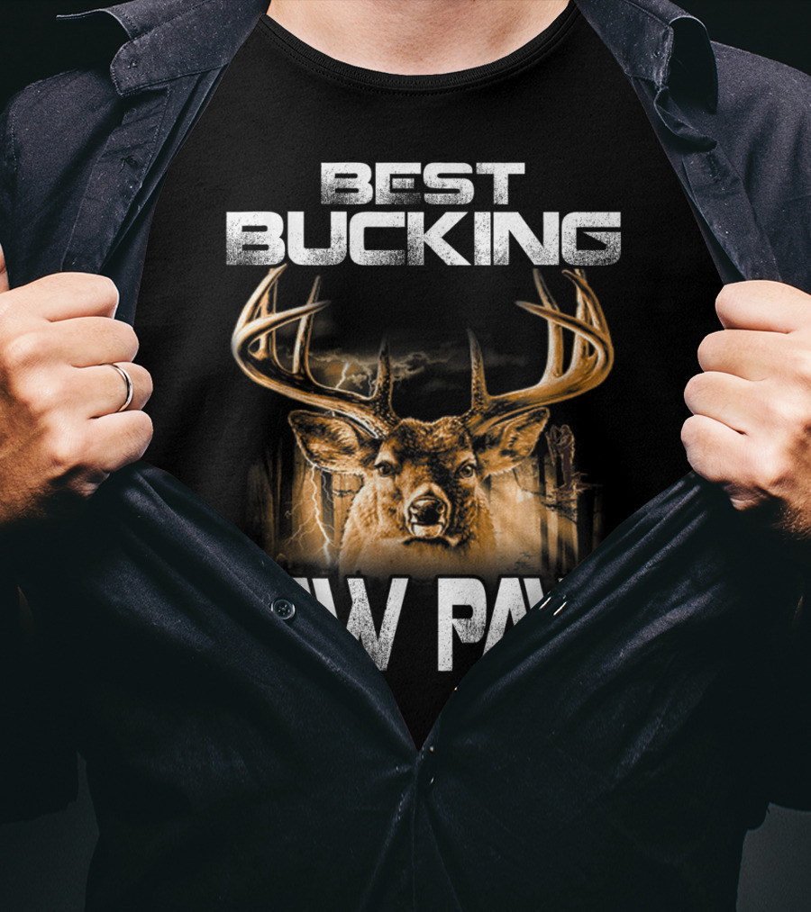 Best Bucking Paw Paw Funny Hunting Father's Deer Head Antlers T-Shirt