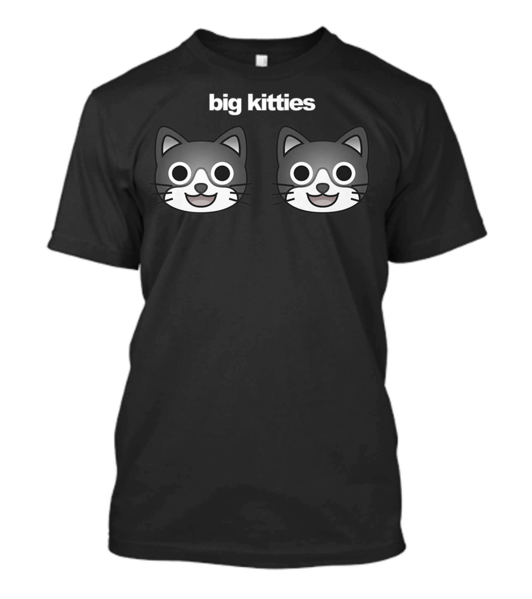 Big Kitties Cat Emoji Faces Twin Duo T-Shirt