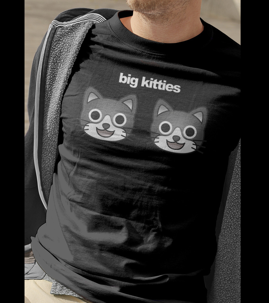 Big Kitties Cat Emoji Faces Twin Duo T-Shirt