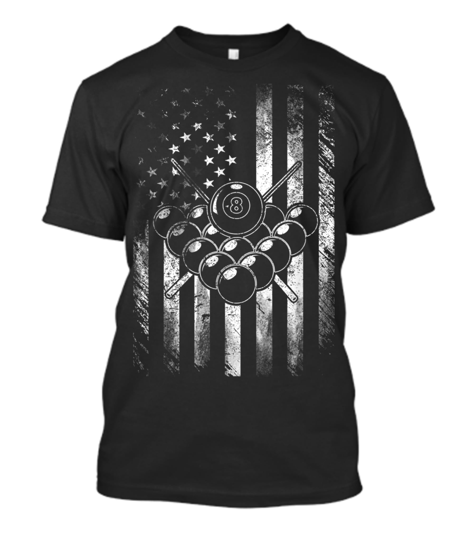 American Flag Billiards Player Pool 8 Ball T-Shirt