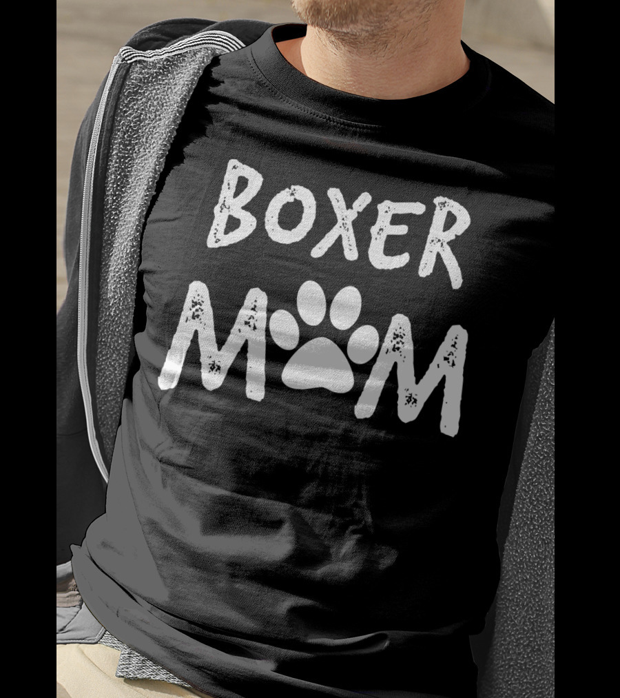 Boxer Mom Paw Prints T-Shirt