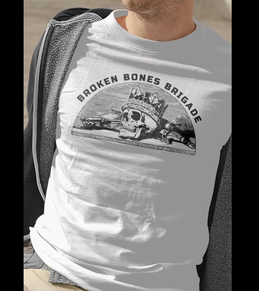 Broken Bones Brigade Crowned Skull Skateboard Pro T-Shirt