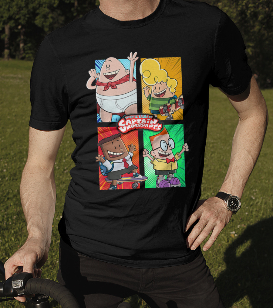 The Epic Tales Of Captain Underpants Cartoon Characters Quartet T-Shirt