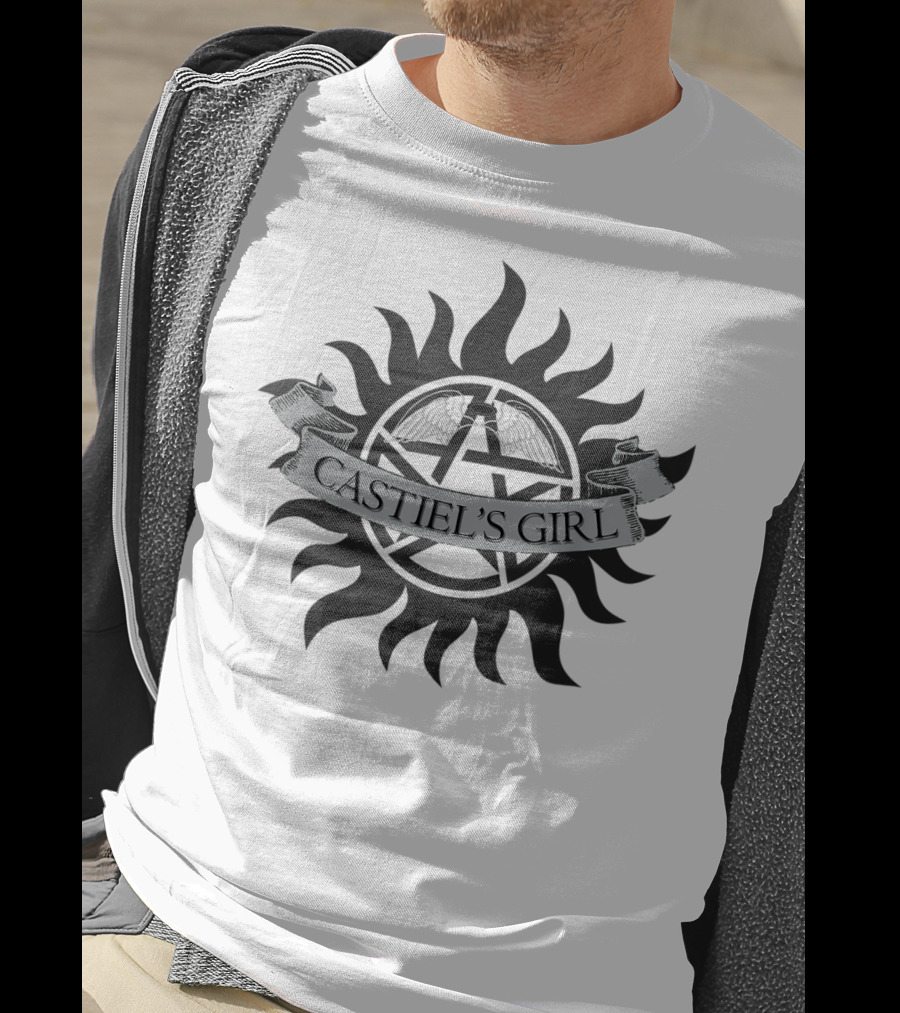 Castiel's Girl SPN Angel Wings Sunburst Emblem T-Shirt
