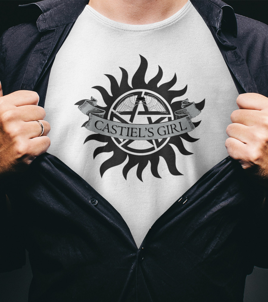 Castiel's Girl SPN Angel Wings Sunburst Emblem T-Shirt