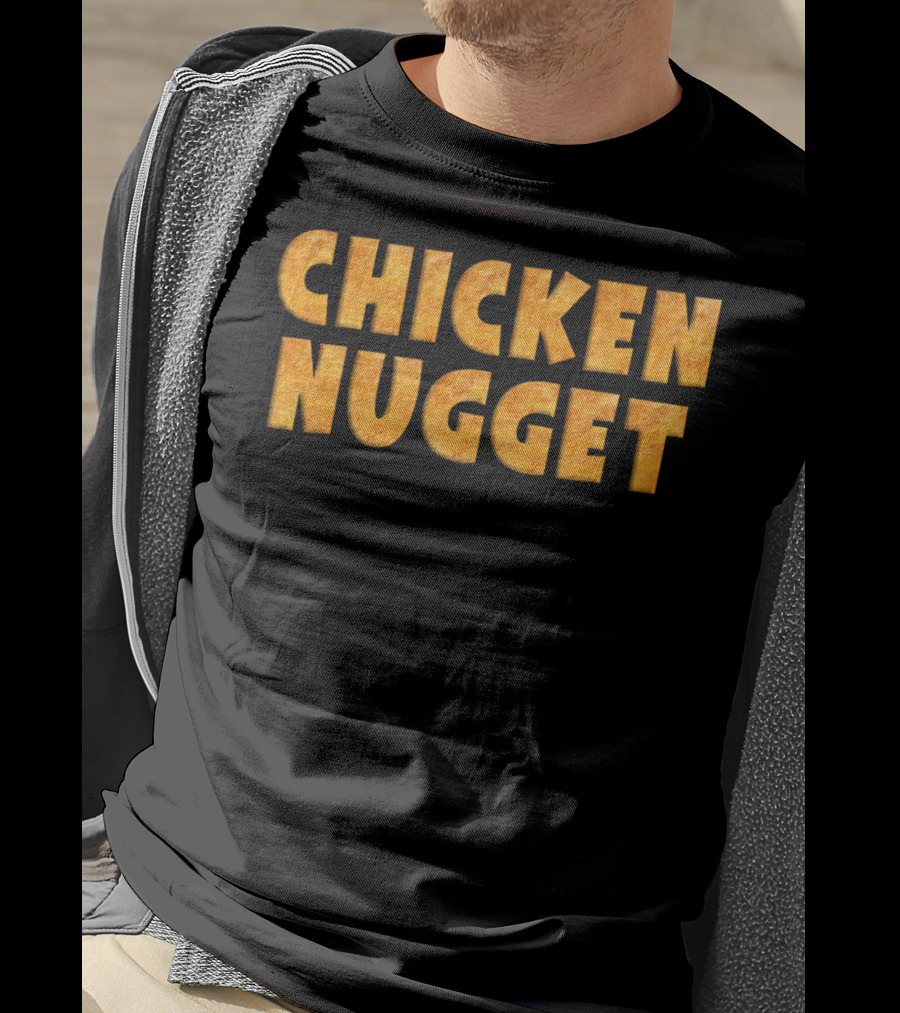 CHICKEN NUGGET Chunky Bold Textured Letters T-Shirt