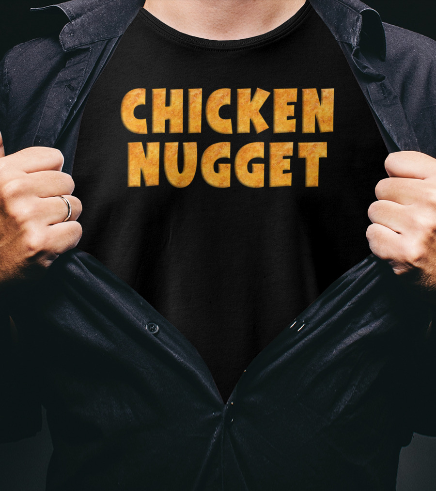 CHICKEN NUGGET Chunky Bold Textured Letters T-Shirt