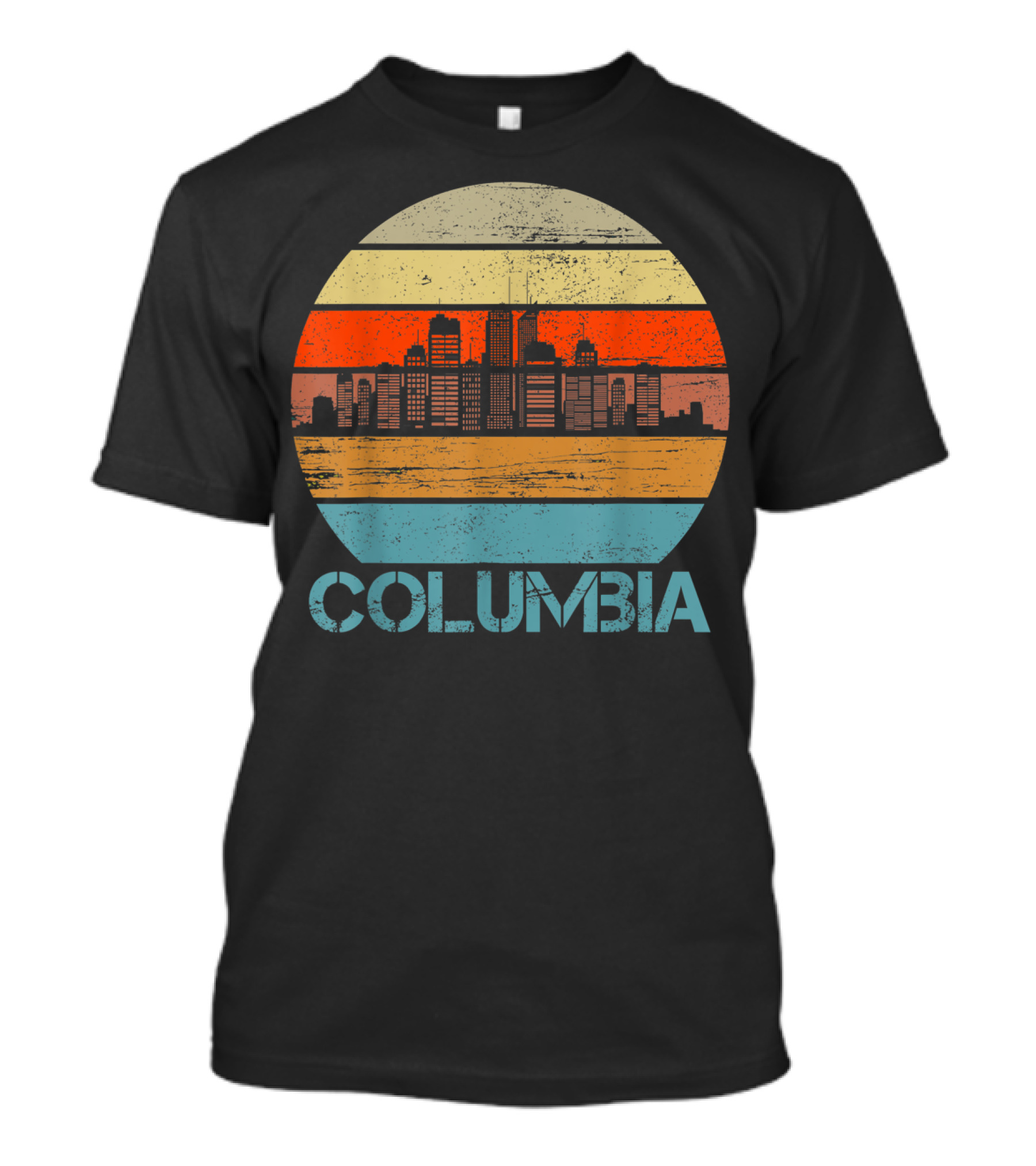 Columbia City Retro Vintage Skyline T-Shirt