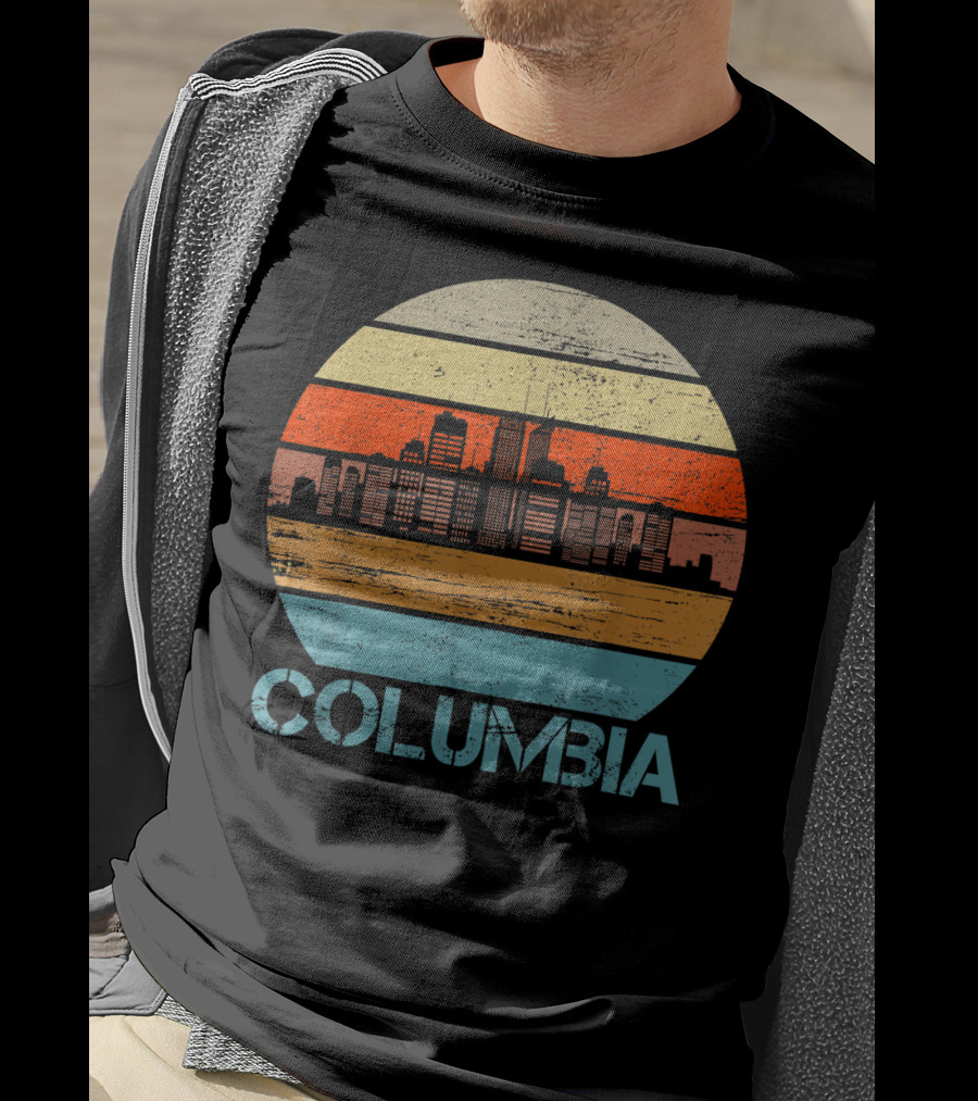 Columbia City Retro Vintage Skyline T-Shirt