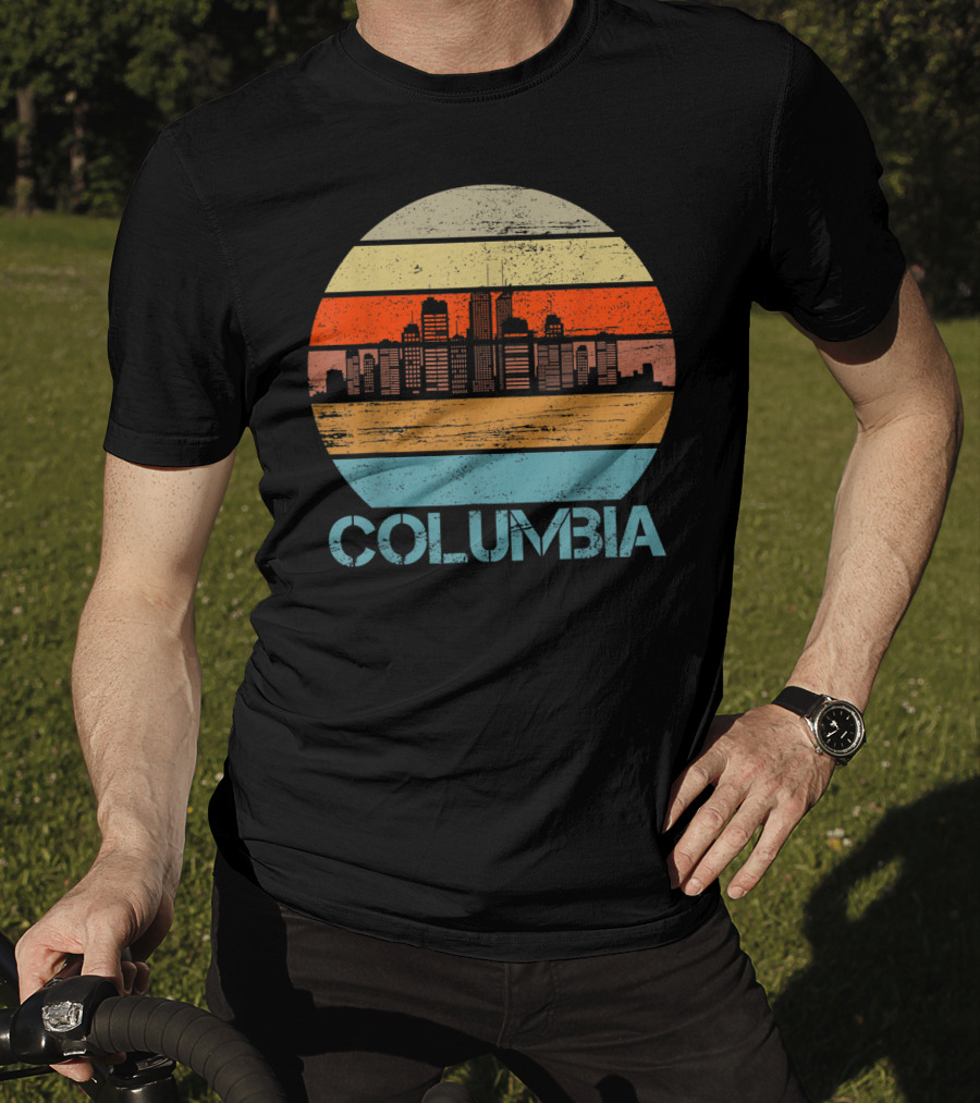 Columbia City Retro Vintage Skyline T-Shirt