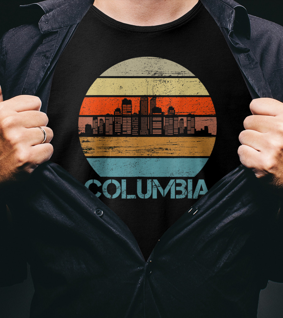 Columbia City Retro Vintage Skyline T-Shirt