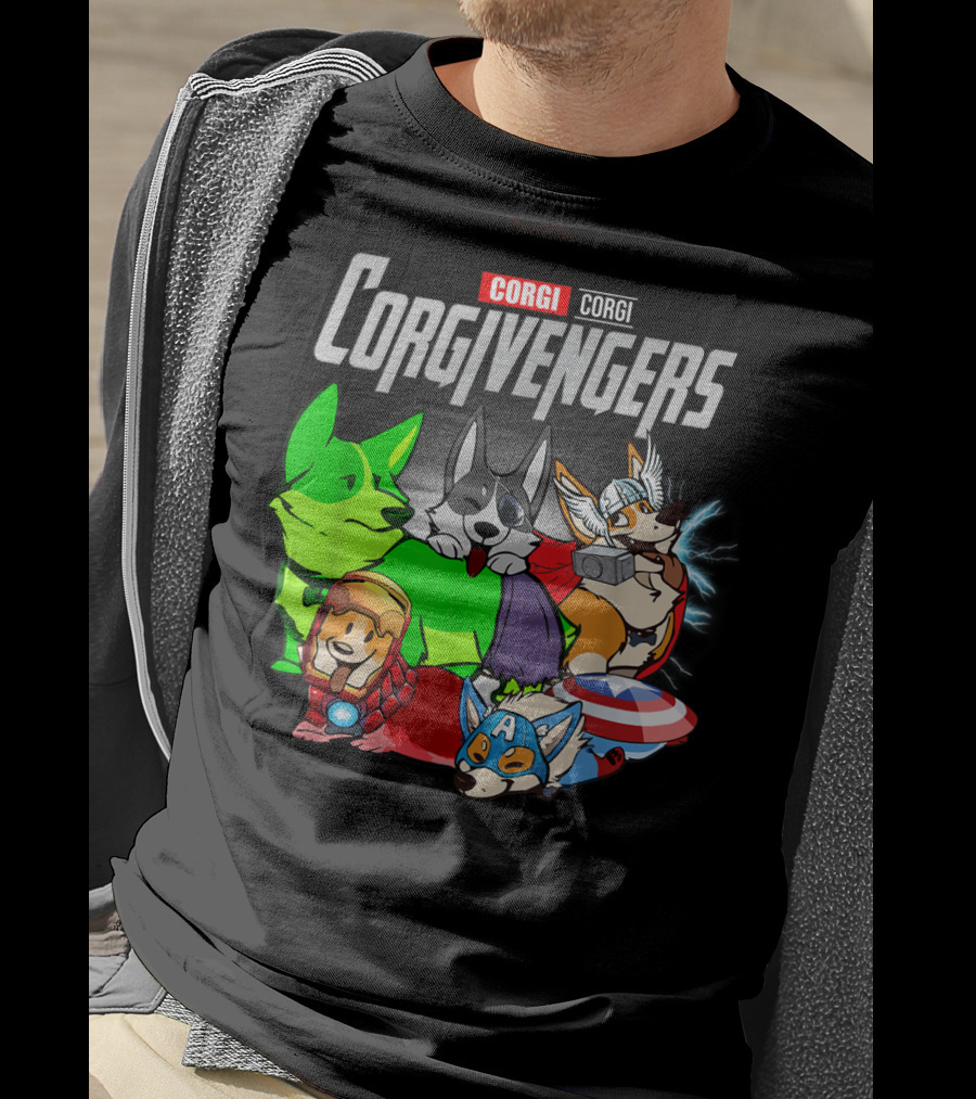 Corgivengers Corgi Avengers Funny Dog Parody Hero Team T-Shirt